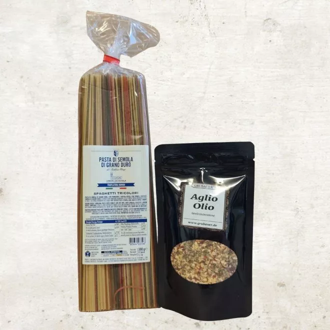 Spaghetti Tricolori con Aglio Olio im Set